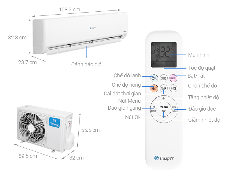 Khám phá chi tiết về điều hòa Casper GH-24IS33 có gì thú vị