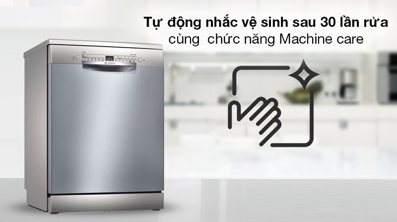 Vệ sinh máy rửa bát Bosch SMS2IVI61E nhanh chóng chỉ với một lần nhấn nút