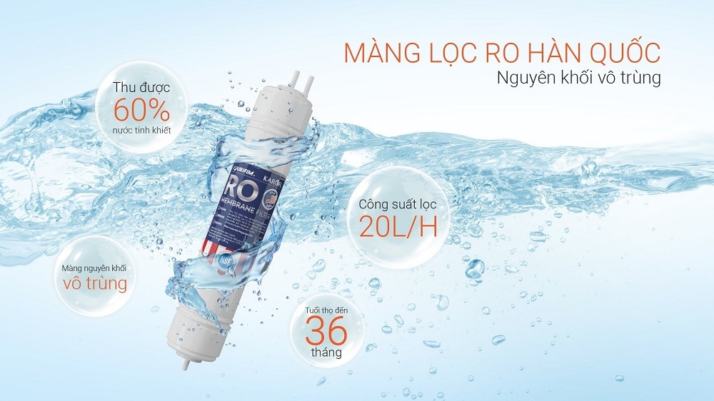 Máy lọc nước Karofi Livotec 311 sử dụng màng RO chuẩn Hàn Quốc