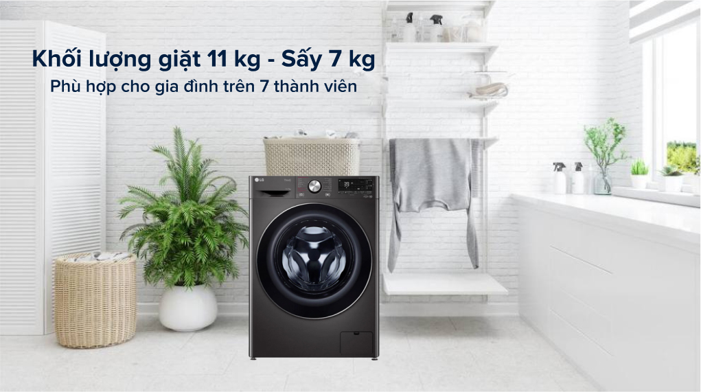 máy giặt sấy LG inverter FV1411H3BA 11kg