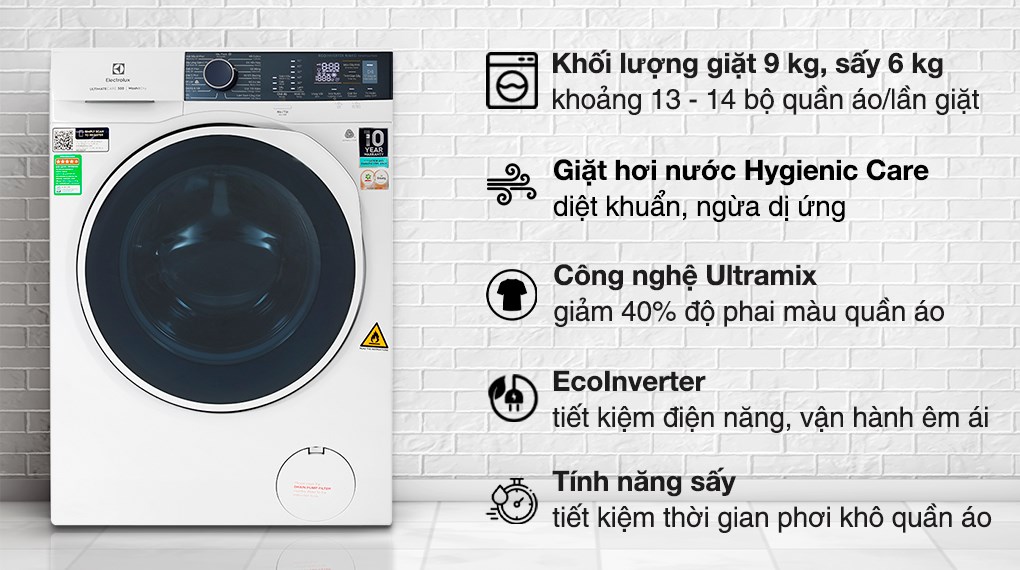 máy giặt sấy Electrolux EWW9024P5WB 9kg