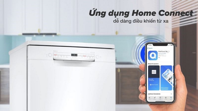 Máy rửa bát Bosch SMS2ITW04E có kết nối với điện thoại được không?