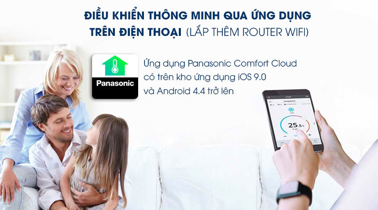 Điều hòa Panasonic Inverter CU/CS-YZ9WKH điều khiển từ xa qua điện thoại