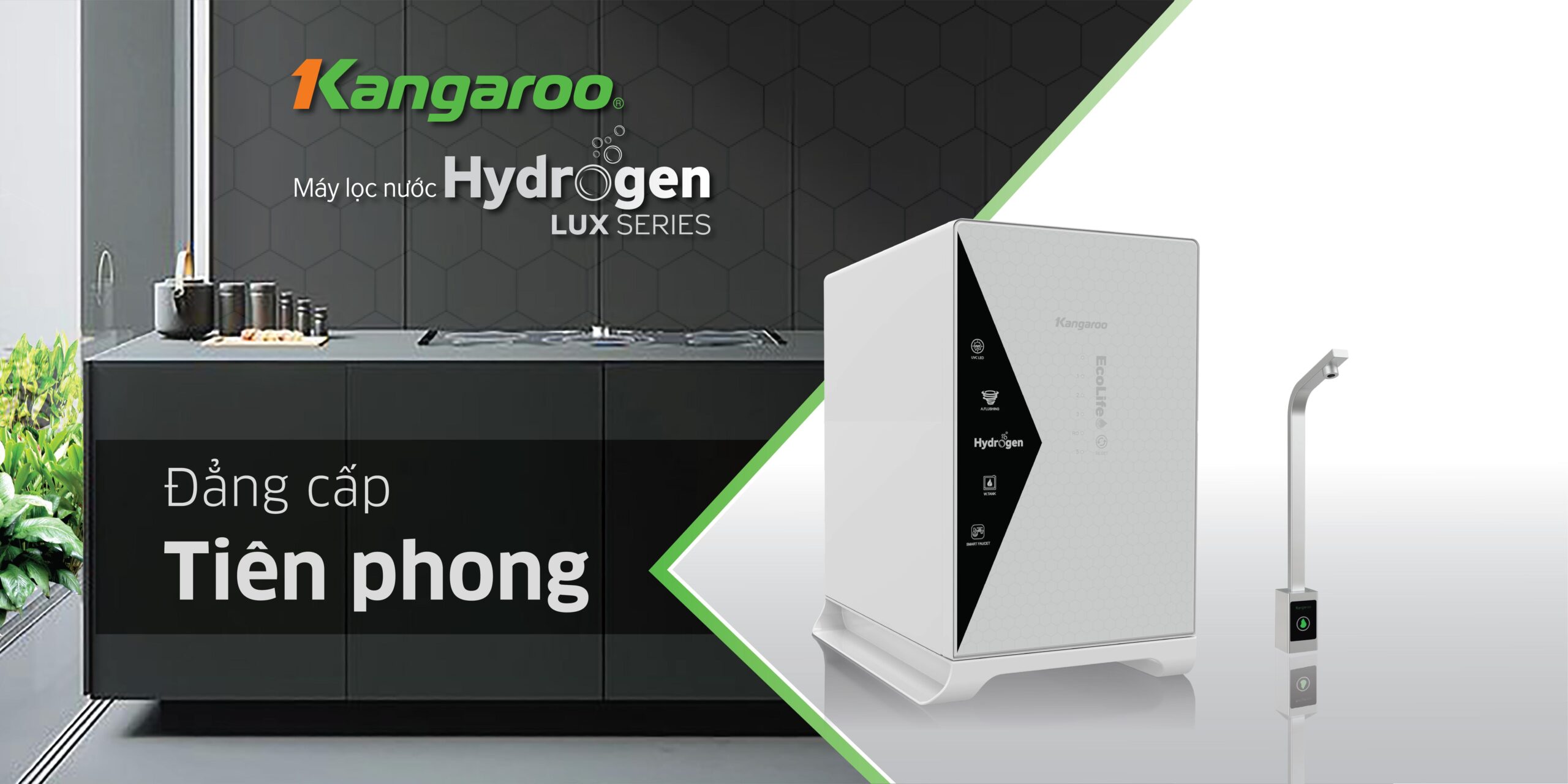 Máy lọc nước Kangaroo Hydrogen KG100HU thiết kế hiện đại, nhỏ gọn