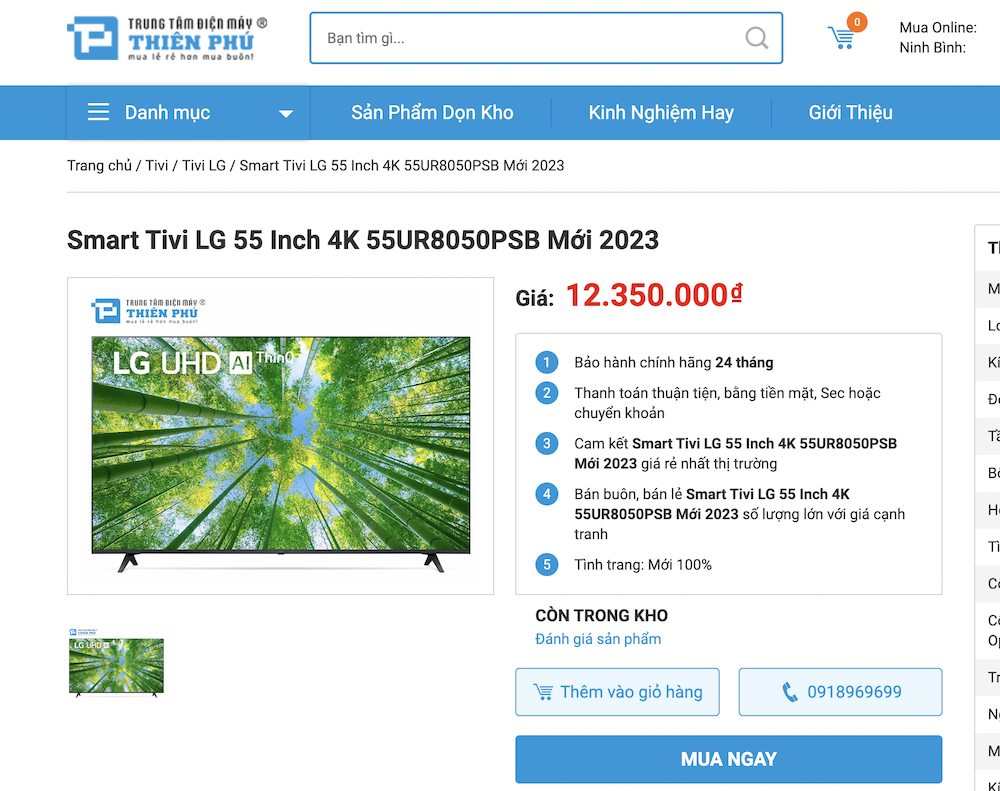 Smart tivi LG 4K 55UR8050PSB - Bán chạy nhất phân khúc tivi 55 inch