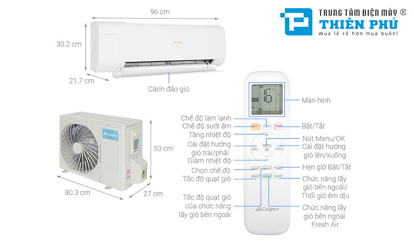 Sử dụng chức năng sưởi ấm trên điều hòa Casper 2 chiều XH-09IF35 như thế nào?