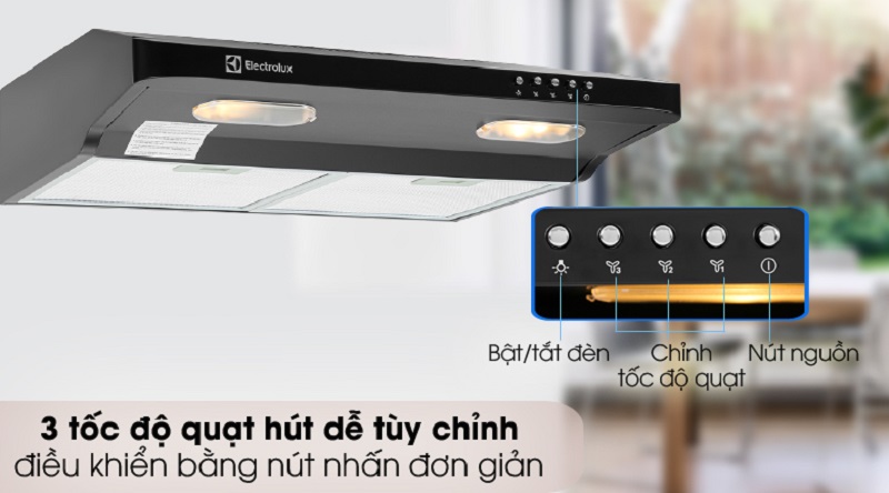 Máy hút mùi Electrolux EFT6032K công suất thấp dành cho căn bếp vừa và nhỏ