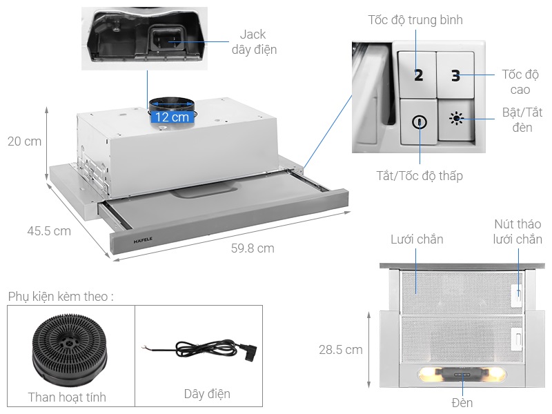 Hướng dẫn lắp đặt máy hút mùi Hafele HH-TI60D âm tủ đúng cách