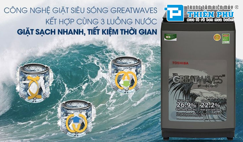 Máy giặt Toshiba 10Kg AW-M1100PV(MK); Hiện đại và tiện ích cho mọi gia đình