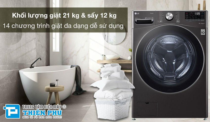 Máy Giặt Sấy LG Inverter 21 Kg Sấy 12kg F2721HVRB