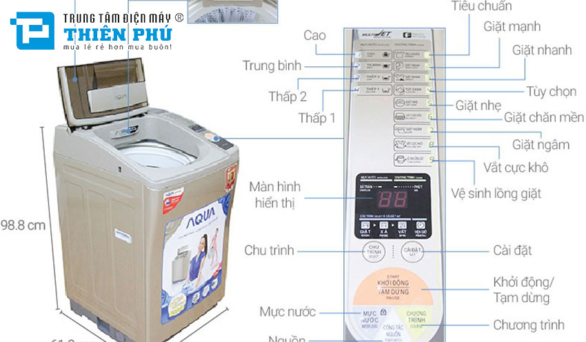 Giới thiệu chất lượng, tính năng máy giặt Aqua 7,2Kg AQW-S72CT