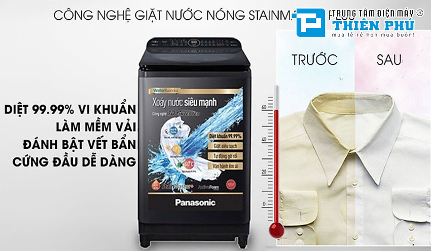 Máy giặt Panasonic Inverter NA-FD10XR1LV - Đánh bật bất kỳ vết bẩn nào!