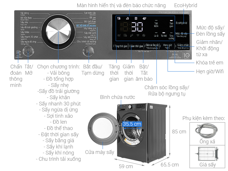 Chia sẻ một số mẫu máy sấy quần áo LG Heatpump tốt nhất đáng mua 2024
