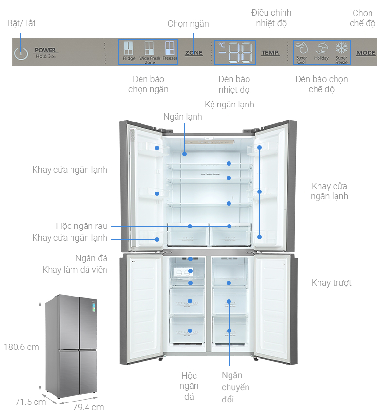 Những lí do bạn nên sử dụng tủ lạnh Casper multi door inverter 462 lít RM-520VT