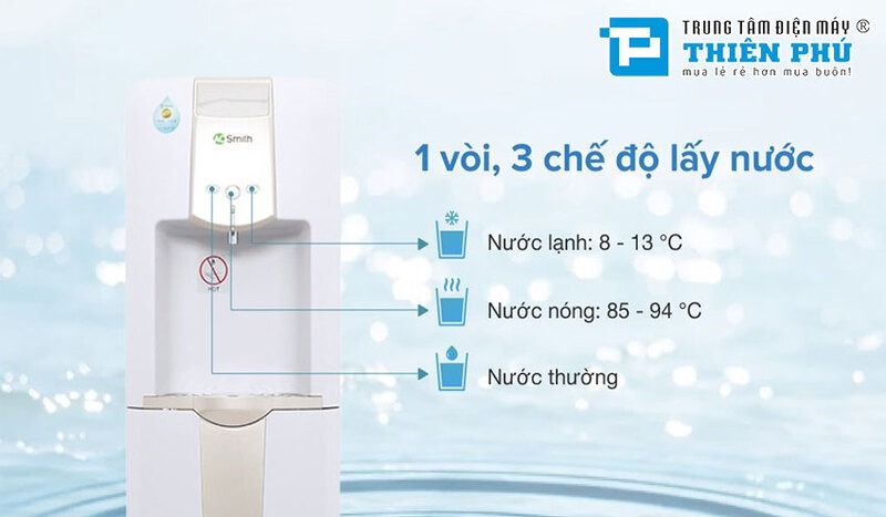 Tích hợp 3 chế độ nước nóng, lạnh, nguội