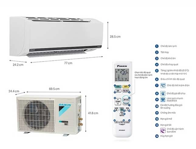 Điều hòa Daikin 18000btu FTKB50XVMV/RKB50XVMV và khả năng lọc không khí