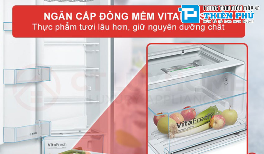 Tủ lạnh Bosch 1 cánh KSV36VI3P Serie 4: Thiết kế hiện đại, độc đáo và mới lạ