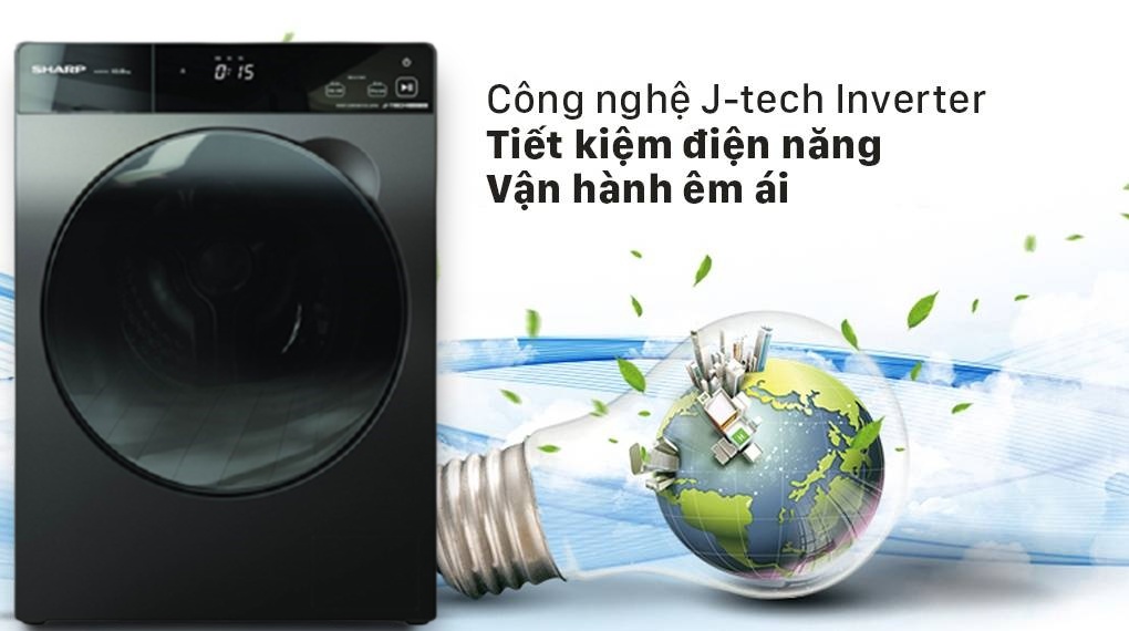 Máy giặt Sharp 10.5kg inverter ES-FK1054PV-S và có tốt không?