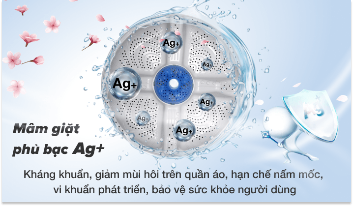 Đặc điểm nổi vật của máy giặt Sharp 10.2kg ES-W102PV-H lồng đứng