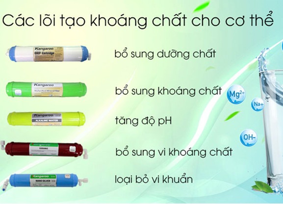 Máy lọc nước Kangaroo KG109A sử dụng hệ thống 9 lõi lọc