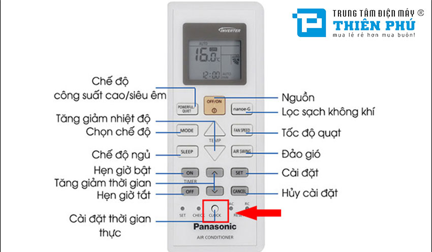 Hướng dẫn cách hẹn giờ tắt và bật máy tự động trên điều hòa Panasonic