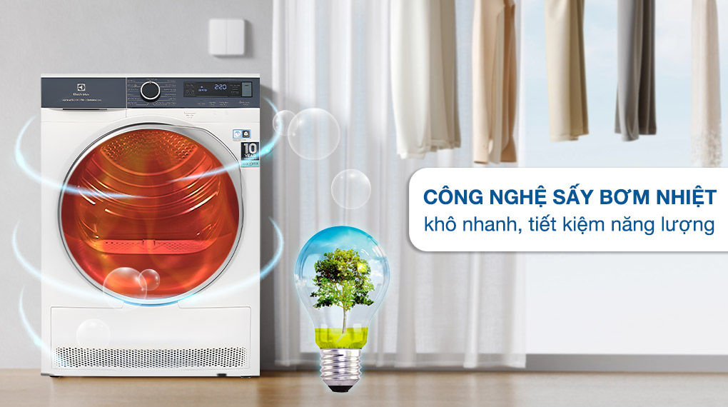 5 lý do vì sao nên chọn máy sấy quần áo Electrolux 8kg EDH803Q7WB