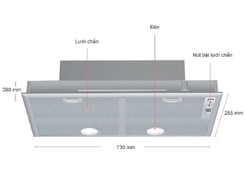 Máy hút mùi âm tủ Bosch DHL755BL lọc dầu mỡ và khả năng khử mùi tốt