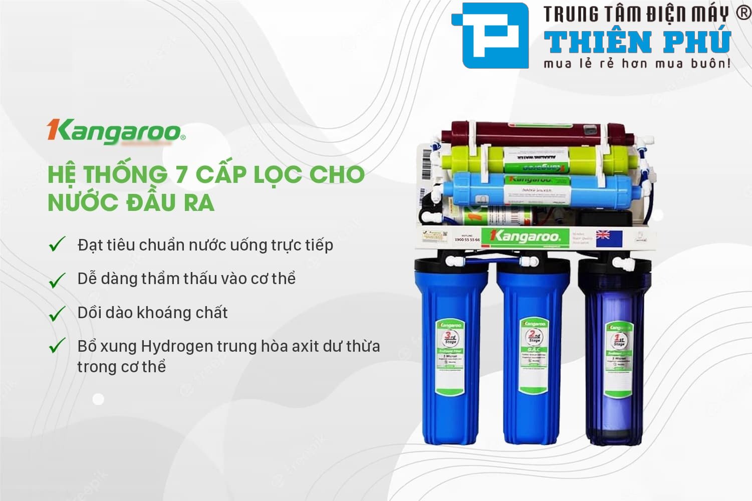 Bộ 7 lõi lọc giúp nước đầu ra an toàn