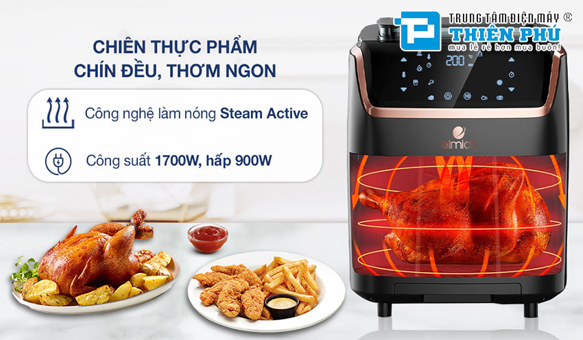 Nồi Chiên Không Dầu Hơi Nước Elmich AFE-3945 7 Lít