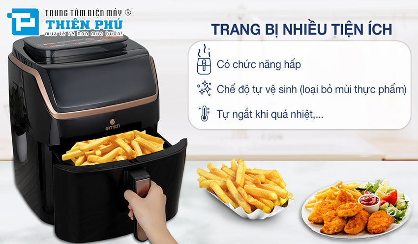 Nồi Chiên Không Dầu Hơi Nước Elmich AFE-3945 7 Lít