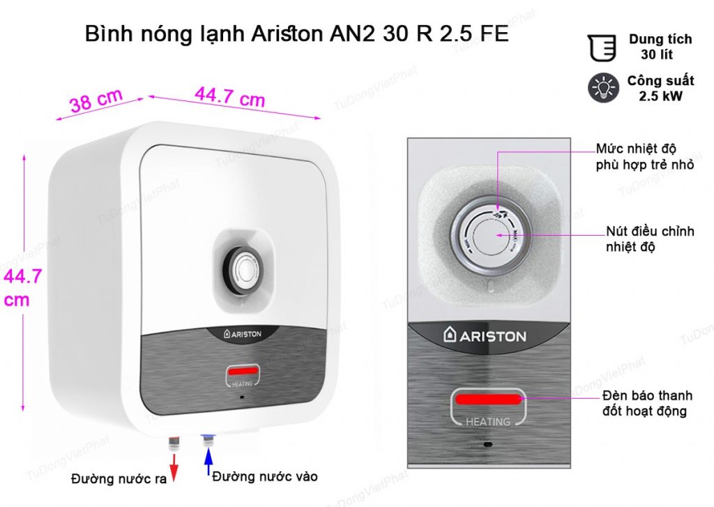 Bình nóng lạnh Ariston ANDRIS2 30R- Sản phẩm được bán chạy nhất hiện nay