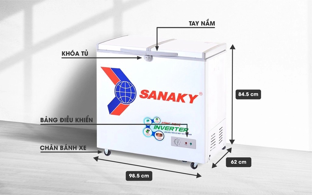 Đánh giá chi tiết về tủ đông Sanaky VH-2599A3 1 ngăn đông inverter 208 lít