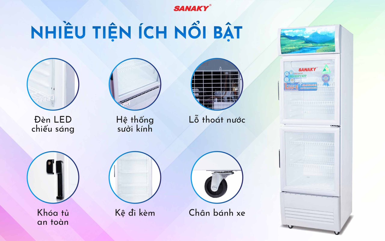 Khám phá về các tính năng tiện ích được trang bị trên tủ mát Sanaky VH-358W3L