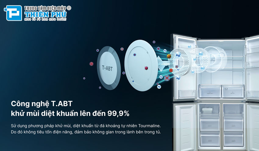 Tủ Lạnh Aqua Multi Door Inverter 456 lít AQR-M530EM(SLB)