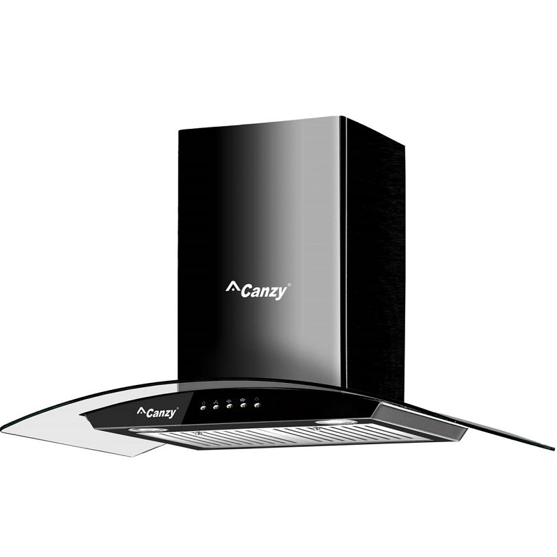 máy hút mùi Topy 88EU và Canzy CZ 70K7 thiết kế kính cong hiện đại