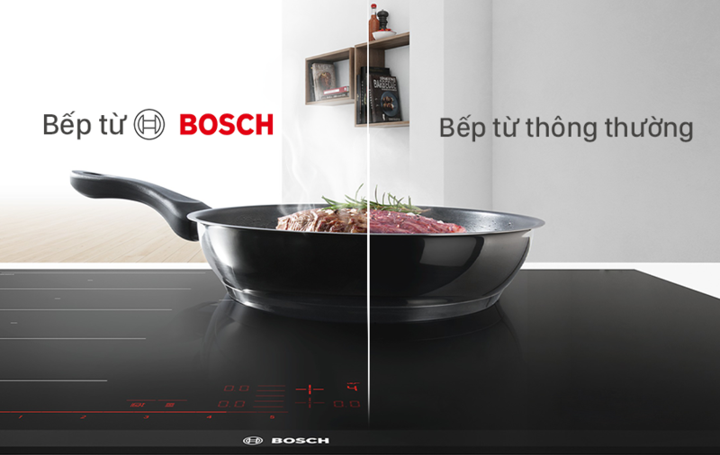 Sử dụng tính năng đun nhanh trên bếp từ Bosch 4 vùng nấu