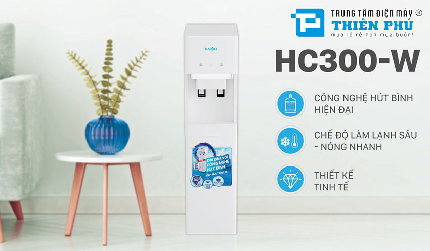 Tiện lợi hơn với cây nước nóng lạnh Karofi Hút Bình HC300-W