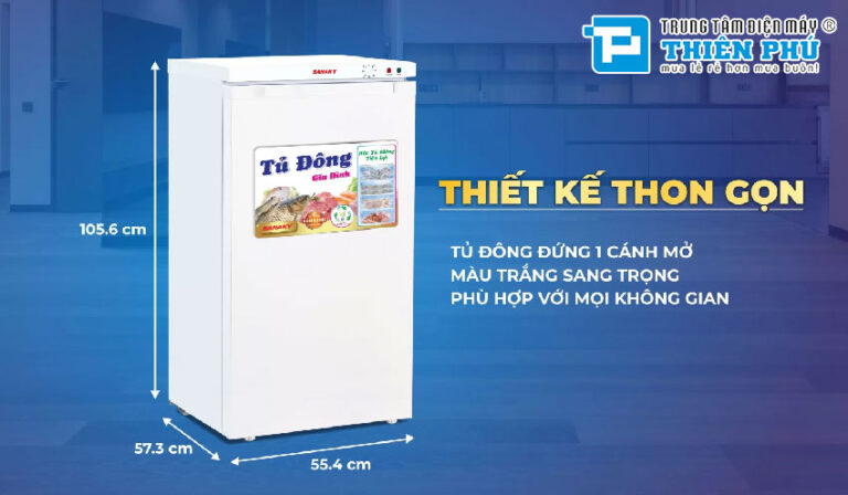 Tủ đông Sanaky 118 lít VH-160VD tạo nên sự tiện nghi hàng ngày với việc lưu trữ thực phẩm