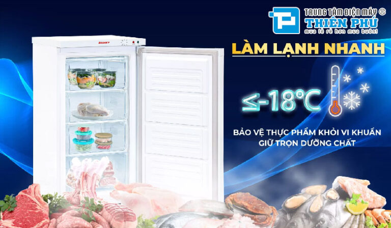 Tủ đông Sanaky 118 lít VH-160VD tạo nên sự tiện nghi hàng ngày với việc lưu trữ thực phẩm