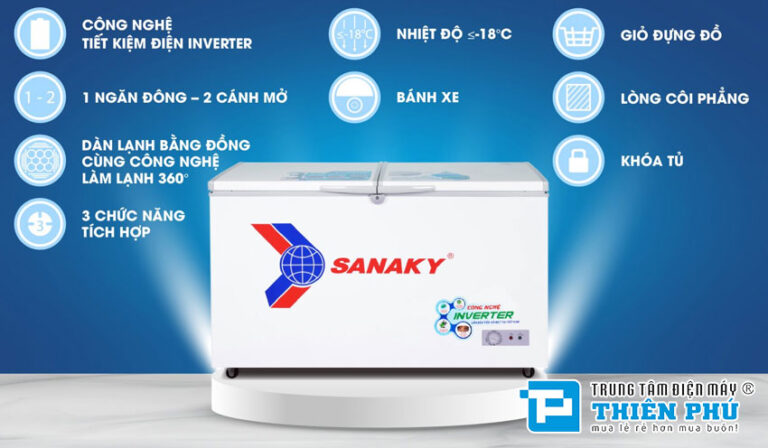 Siêu phẩm bảo quản đông lạnh thực phẩm với tủ đông Sanaky Inverter 1 ngăn VH-4099A3