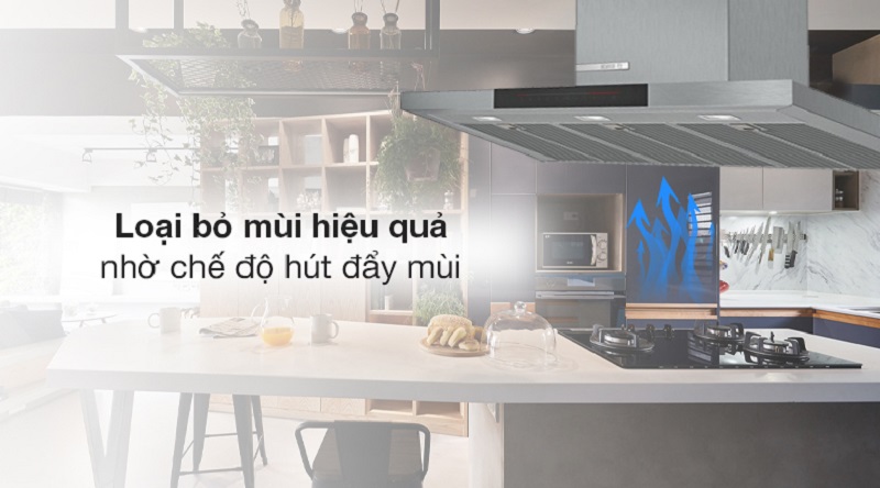 máy hút mùi Bosch DWB98JQ50B hoạt động mạnh mẽ, cho lực hút lớn