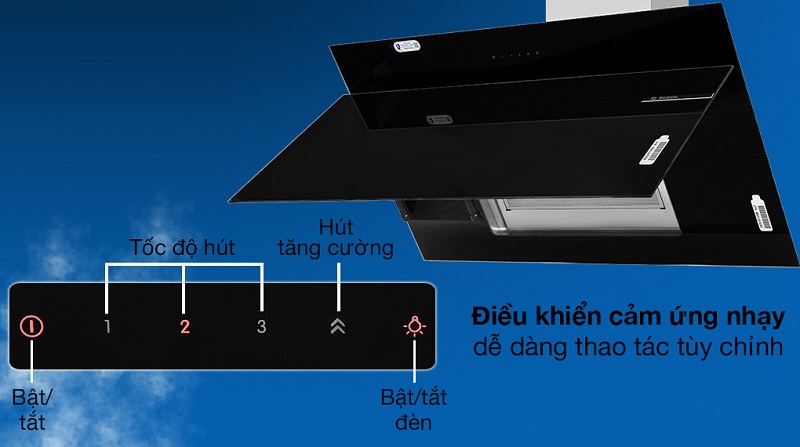 Máy hút mùi Bosch DWK97JM60 kính vát công suất 722m3/h