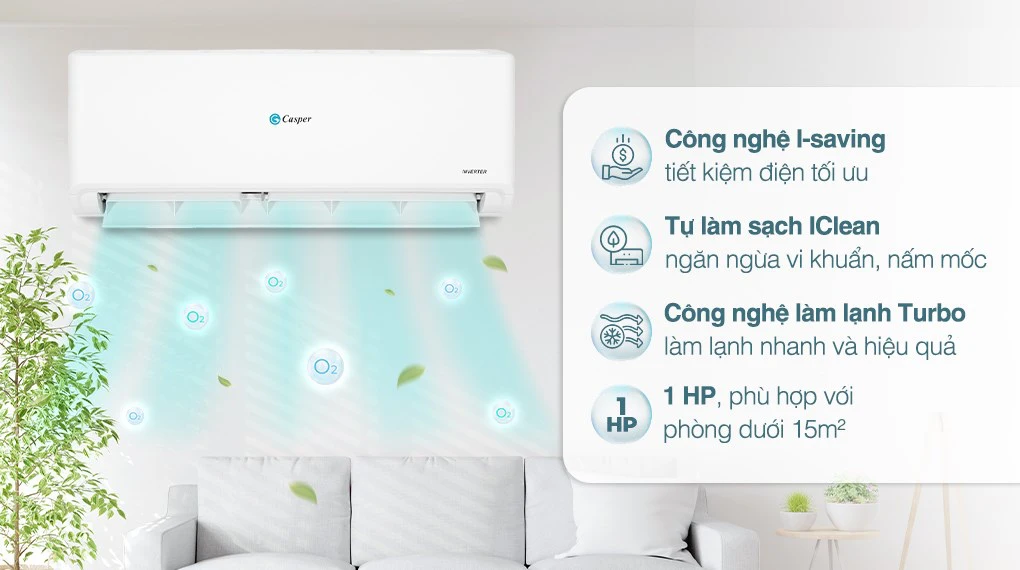 Tận hưởng không gian mát lạnh với điều hòa Casper TC-09IS35