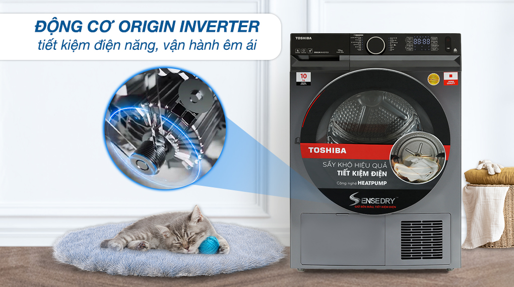 máy sấy quần áo toshiba 10kg
