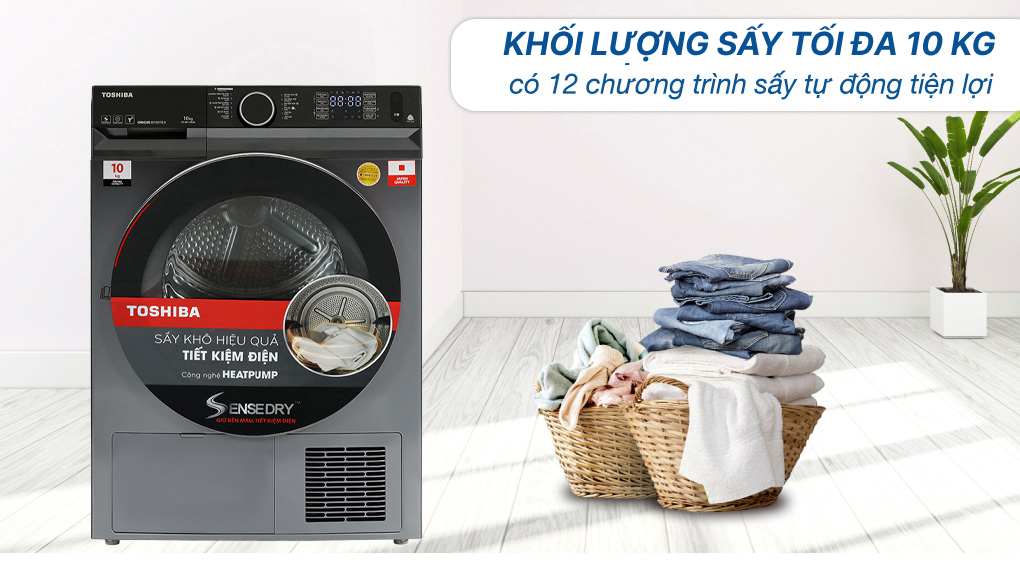 Máy sấy quần áo Toshiba 10Kg TD-BK110GHV(MK): Lựa chọn tối ưu cho mùa ẩm