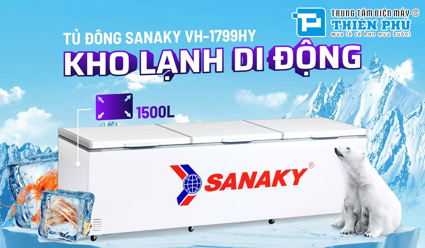 Tủ đông Sanaky 1500 lít 1 Ngăn Đông VH-1799HY