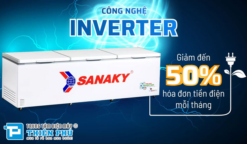 Tủ đông Sanaky Inverter 1500 lít 1 Ngăn Đông VH-1799HY3