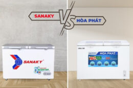 So sánh chất lượng tủ đông Sanaky VH-2599A4K và tủ đông Hòa Phát HCFI 606S2Đ2