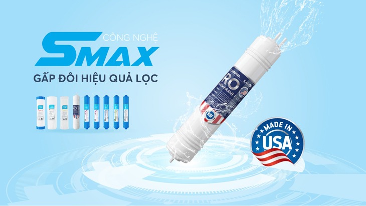 Công nghệ lọc Smax RO đạt tiêu chuẩn Mỹ