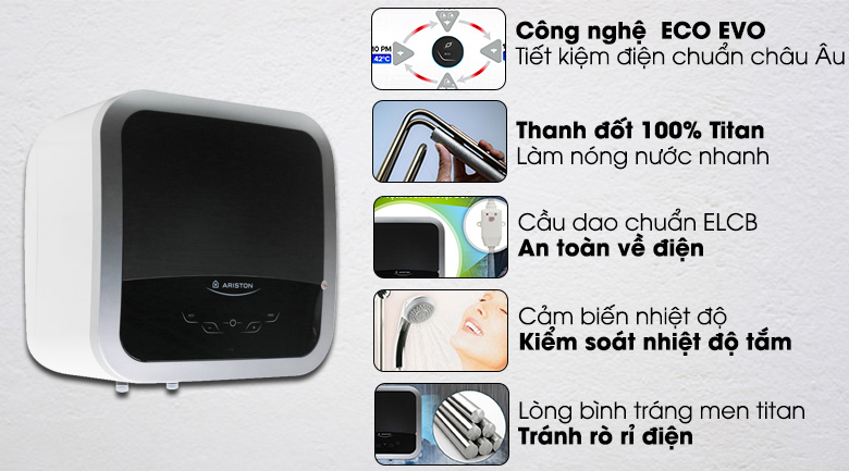 Khám phá các tính năng trên bình nóng lạnh Ariston 15 lít ANDRIS2 15 TOP